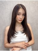 ハイレイヤーカット×なめらかストレート×シースルーバング