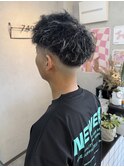 フェード×ホワイトメッシュ×ツイストパーマ