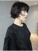 ショートボブパーマ/ショートボブ/ボブパーマ/ニュアンスパーマ