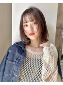 切りっぱなしボブ/顔まわりレイヤー/柏美容室/ぱっつん前髪