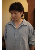 メンズ波巻きスパイラルパーマケアパーマ眉毛カット外国人風