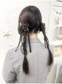 みつあみツイン/ツインヘア/ヘアセット/推し活ヘア