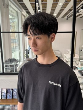 ホワイト(WHITE) 癖毛センターパート