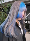 大人ショートヘアシースルーバングブリーチハイトーン