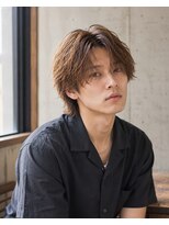 MEN's Baguz MEN'Sカット/ MEN'Sパーマ/ MEN'Sカラー 韓国ミディアムレイヤー×ニュアンスパーマ色気の束感ヘア