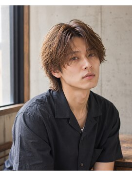 メンズバグズ(MEN's Baguz) 韓国ミディアムレイヤー×ニュアンスパーマ色気の束感ヘア
