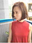 横顔がキレイ! 韓国 大人ワンレングスボブ