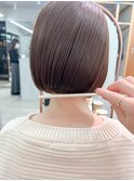 ボブ/切りっぱなし/タイトボブ/クリームブラウン