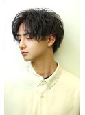 2ブロック前下がり【センターパート】ルーズスパイラルパーマ