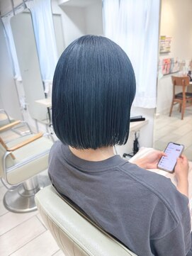 テトラ バイ ネオリーブ 横浜西口店(tetra by neolive) ブリーチありのブルーブラックカラー＊*