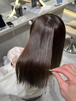 ロンドメリア 天神大名店(Lond Melia) ★くびレイヤーエモージュインナーグレージュ前髪ピンクベージュ