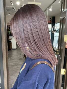 サルファ ヘアデザイン 名古屋 丸の内(S.ALPHA HAIR DESIGN) グレージュ切りっぱなしボブ前髪ありミニボブミルクティベージュ