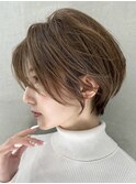 グランマッシュ/細めハイライト/ショート/白髪ぼかし/前髪/大宮
