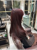 ブリーチなしで叶う艶ボルドーカラー