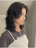 ミディアムパーマ　外国人風パーマ　くせ毛風パーマ