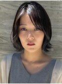 くびれボブ 暗色ヘアカラー