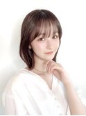 ボブウルフ外国人風カラーココアベージュ透明感20代30代40代銀座