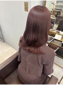 ミニウルフチェリーブラウンホワイトグレージュフェザーパーマ