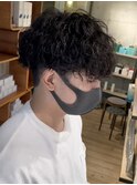 波巻きパーマメンズパーマメンズヘアツーブロックツイストパーマ