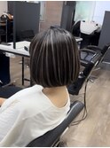 前髪マチルダボブグレージュハイライトカラー大船駅鎌倉