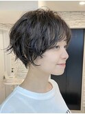 ショートヘア/ボブ/可愛い丸み/簡単スタイリング/20代30代