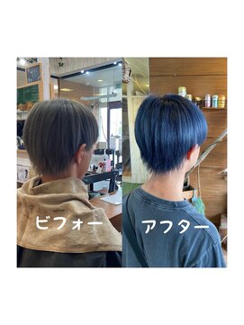 スミカ(sumica) #ブルーグレー #ブリーチ #メンズカット