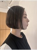 地毛ハイライトミニボブ