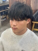 ファルベ(Farbe) ニュアンスパーマ/センターパート/ベリーショート/アッシュ