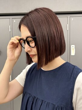 ジアン テラス(GIEN TERRASSE) 切りっぱなしボブ/顎下3センチ/ラベンダーブラウン@重里