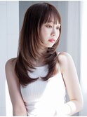顔周りレイヤーオリーブベージュグレージュ_F30142