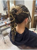 成人式ヘア♪編み下ろしポニー