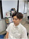 フェザーパーマ風アップバング