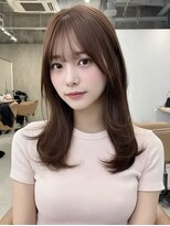 ケシキ 表参道 原宿(kesiki.)&nbsp;ミディアムレイヤー顔周りカットハッシュカットワンホンレイヤー