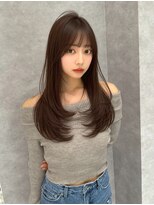 Moalana 名古屋 栄/髪質改善/縮毛矯正/レイヤー【モアラナ】&nbsp;ダークパープル/クラゲカット/顔周りレイヤー/ミルクブラウン