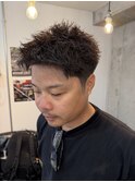 メンズカットツイストピンパーマメンズショート