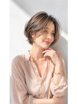 アッシュ 学芸大学店(Ash)&nbsp;ショートボブ/大人女性/白髪ぼかし/アッシュベージュ/脱白髪染め
