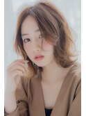 大人かわいい外ハネひし形シルエットデジタルパーマ