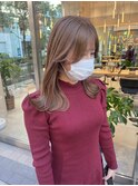 【minami】大人ゆるふわ透明感ピンクブラウン/小顔ライン