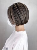 バレイヤージュボブ_チェリーブラウンフェミニンロング_ba364481