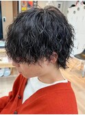ツイストスパイラルパーマ波巻きスパイラル刈り上げマッシュ