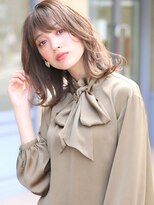 大人かわいい/ひし形/ココアブラウン/フリンジウェーブ