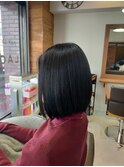黒髪前下りボブ◆30代内巻き