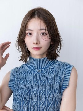 オースティン 調布アミックス(AUSTIN) 大人かわいい前髪セシルカットココアブラウンフリンジウェーブ