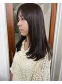 顔まわりレイヤーグレージュ