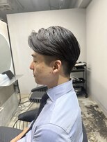 センターパート ビジネスショート ニュアンスパーマ