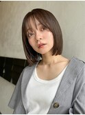 黒髪/ボブウルフ/ネビージュ/小顔/ワンレン/髪質改善/前髪