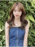 韓国ヘアロングヘア似合わせカットメルティカラーシースルー