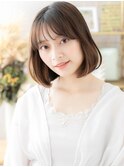 イヤリングカラー切りっぱなしぱっつんボブc6上尾20代30代40代