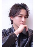 束感モテるツーブロックセンターパートニュアンスパーマ