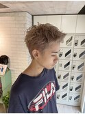 フェザーショート/スパイキーショート/メンズミルクティーカラー